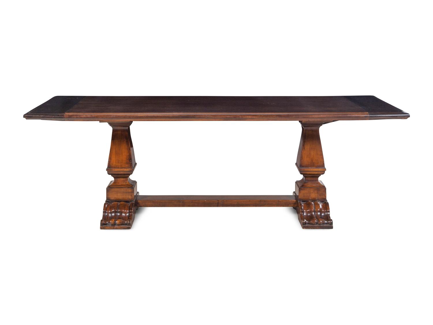 A Baroque Style Walnut Refectory Table