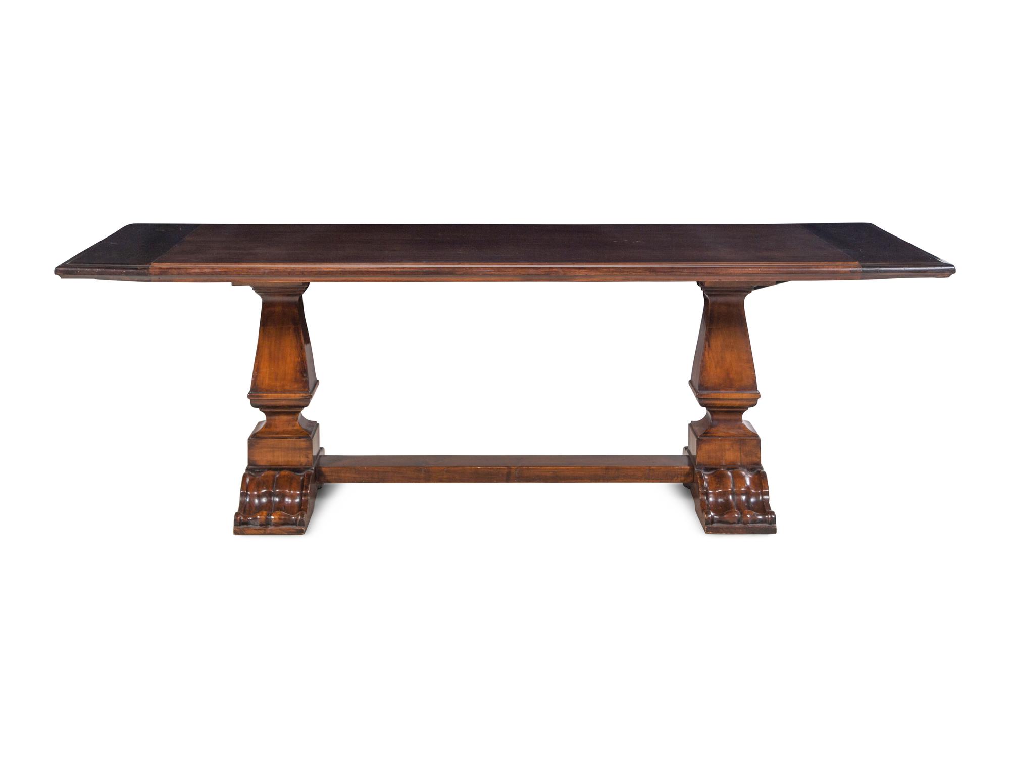 A Baroque Style Walnut Refectory Table