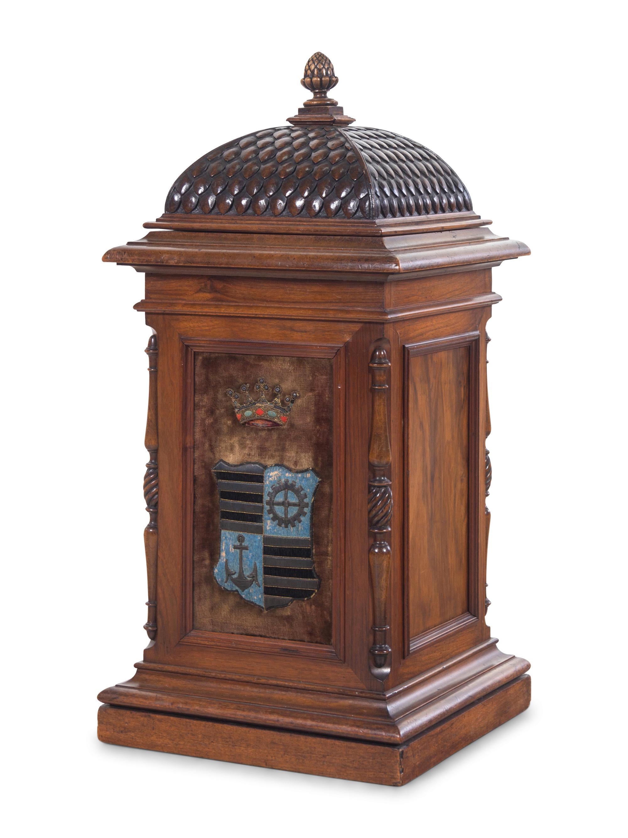 A Continental Carved Mahogany Cabinet