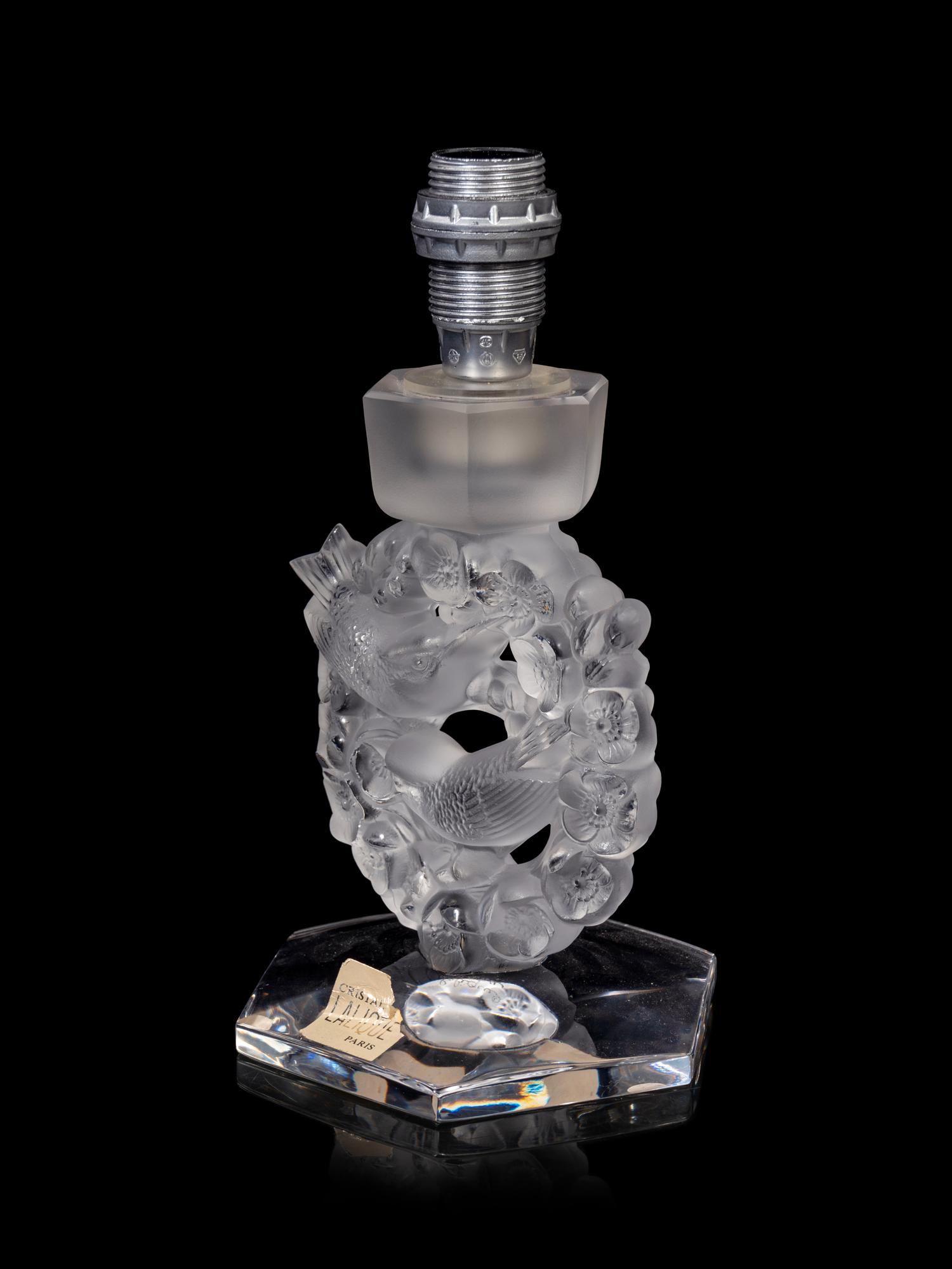 A Lalique Mesanges Table Lamp