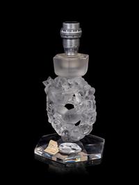 A Lalique Mesanges Table Lamp