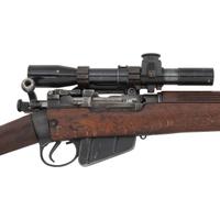 ** WWII-era Enfield R.O.F.M. No.4 Mk.1 Rifle in Sniper Configuration with Accessories and Scope