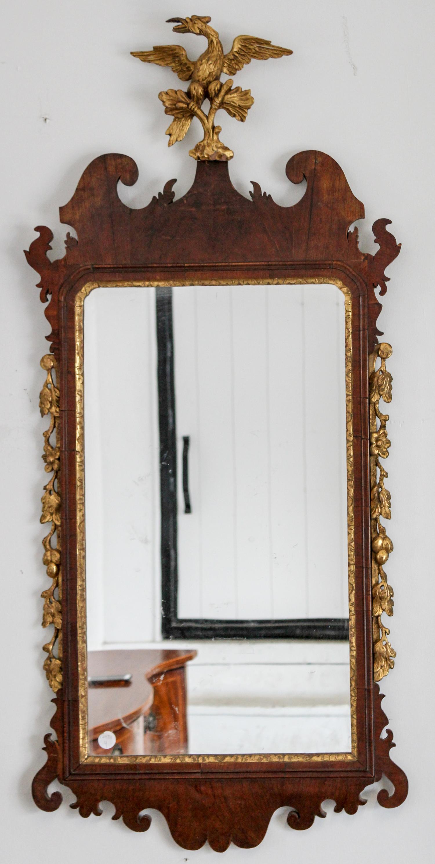 A Chippendale Style Mahogany and Giltwood Mirror