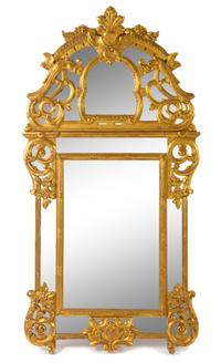 A Regence Style Giltwood Mirror Height 62 inches. — 20TH CENTURY
