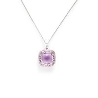 Amethyst and White Gold Pendant Necklace and Ring