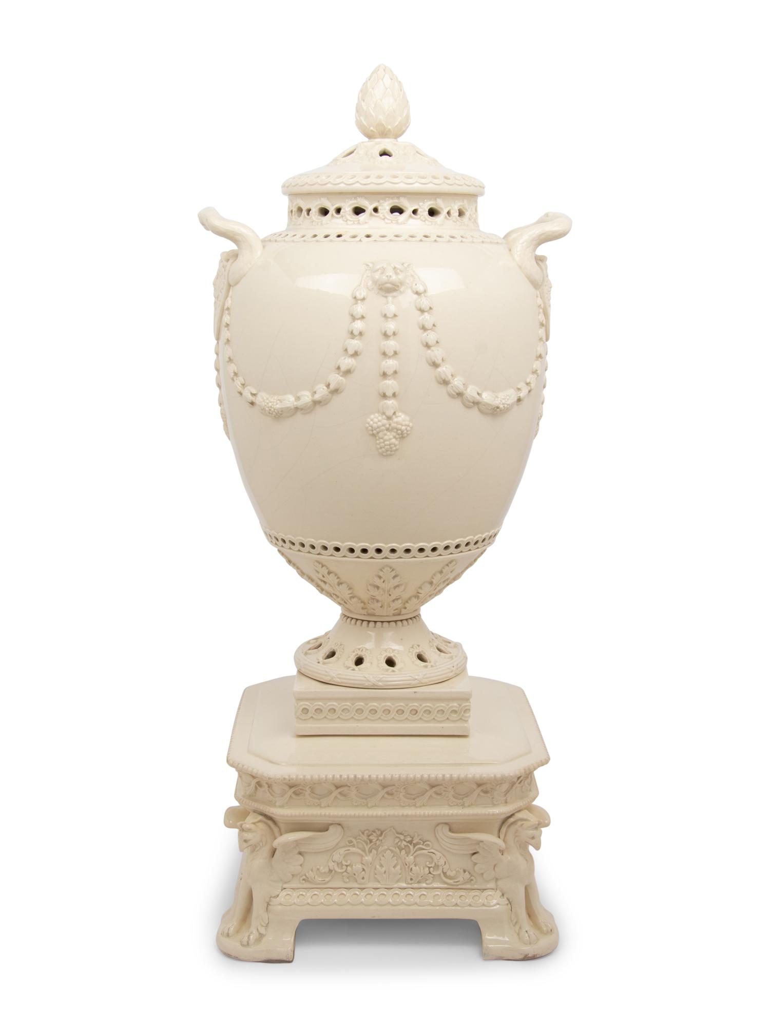 A Large Wedgwood Queensware Urn
