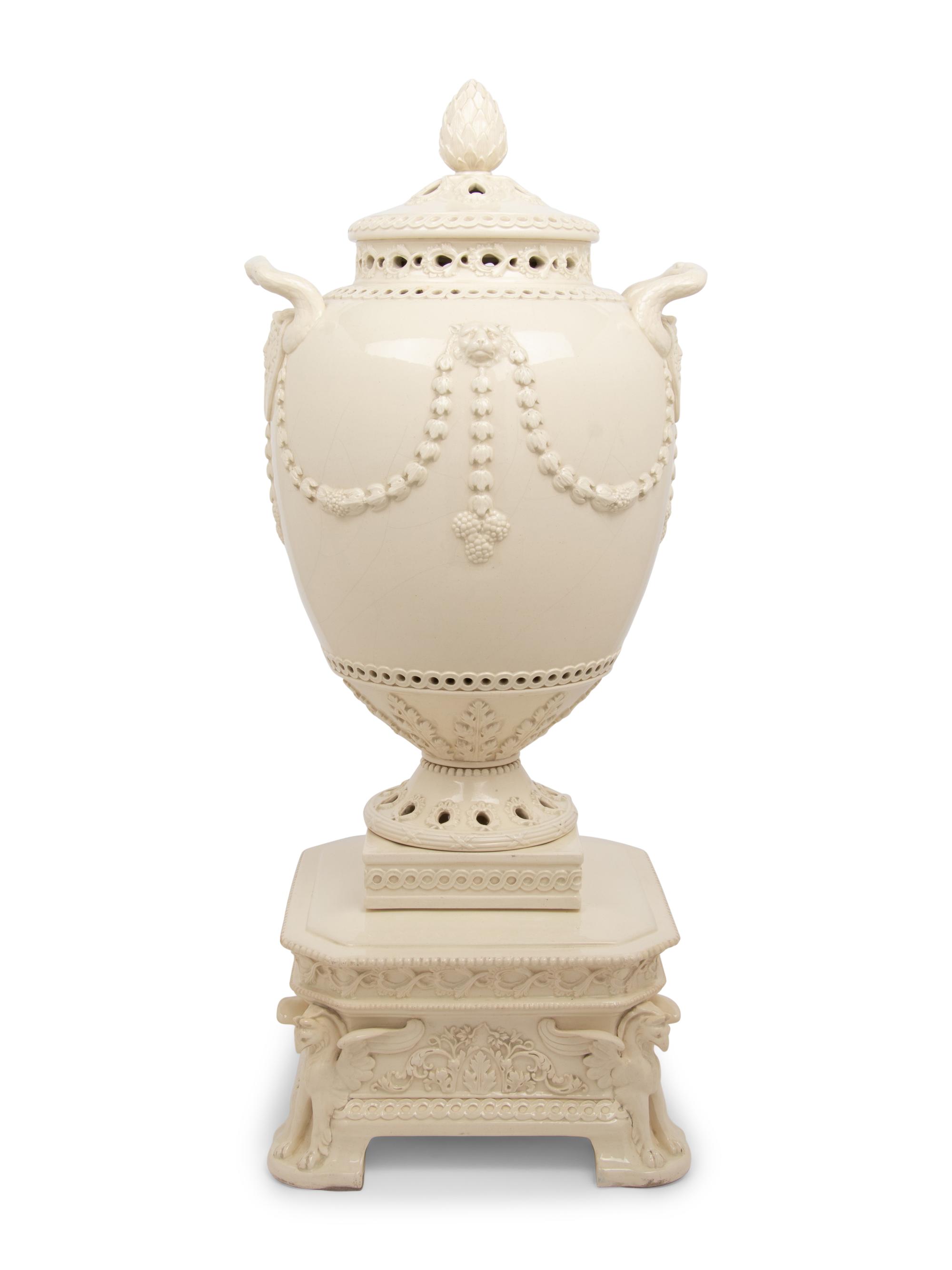 A Large Wedgwood Queensware Urn