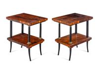 A Pair of Parcel Ebonized Rosewood Veneered Side Tables