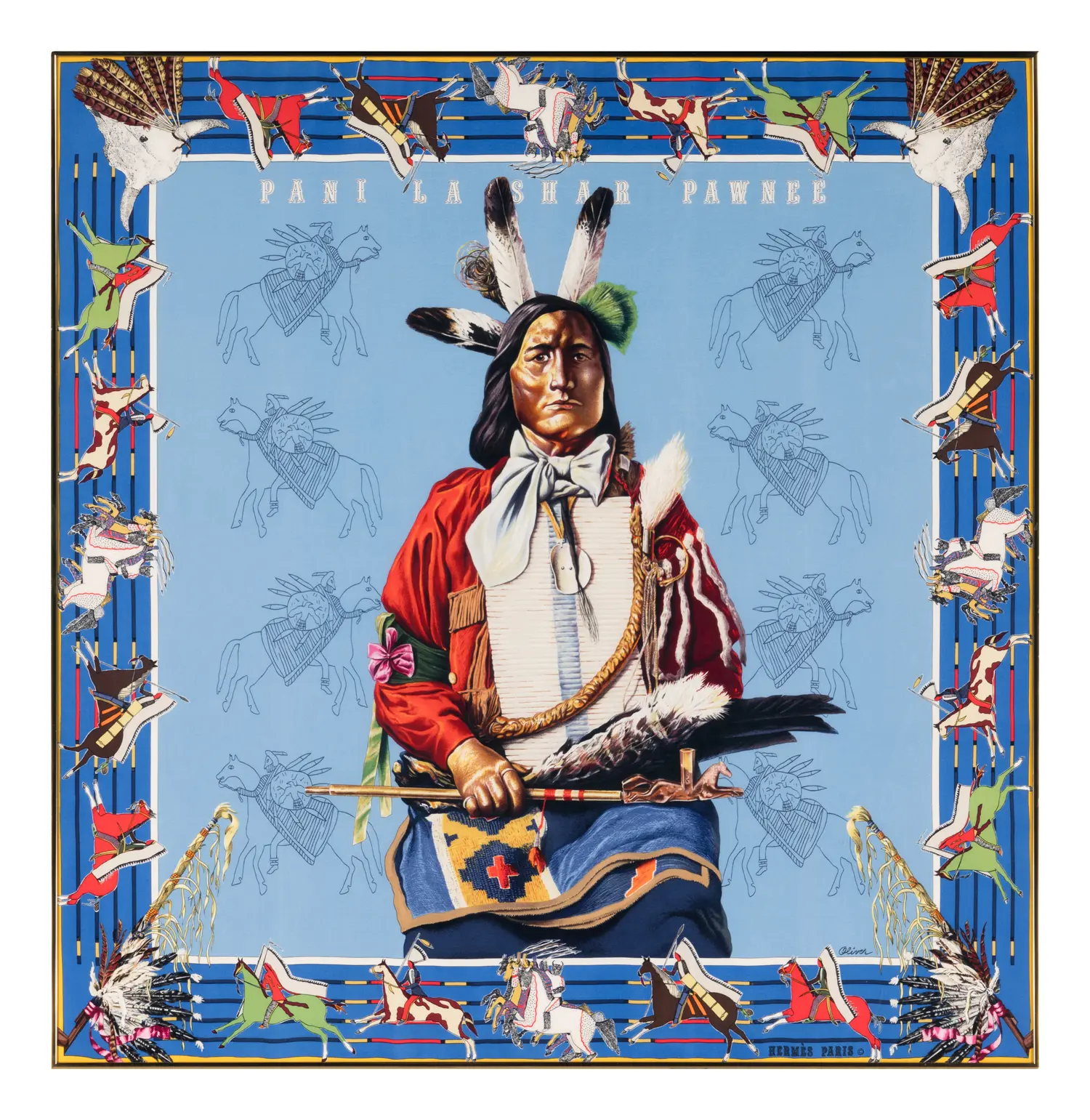 Framed Hermès Scarf by Kermit Oliver | Freeman's