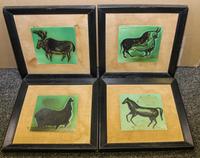 Artist Unknown, (20th century), Four Cave Painting Style Animal Tiles