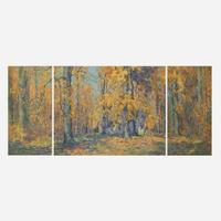 John Fulton Folinsbee (American, 1892–1972) Golden Afternoon (A Triptych)