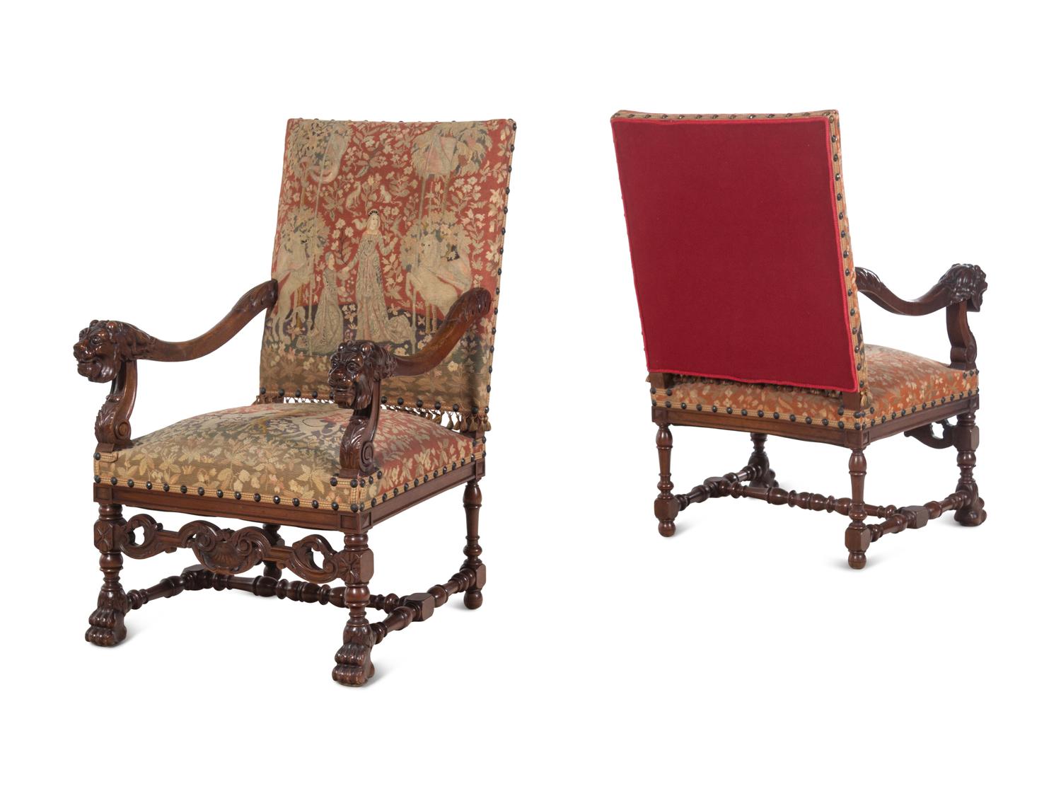 A Renaissance Revival Carved Walnut Parlor Suite