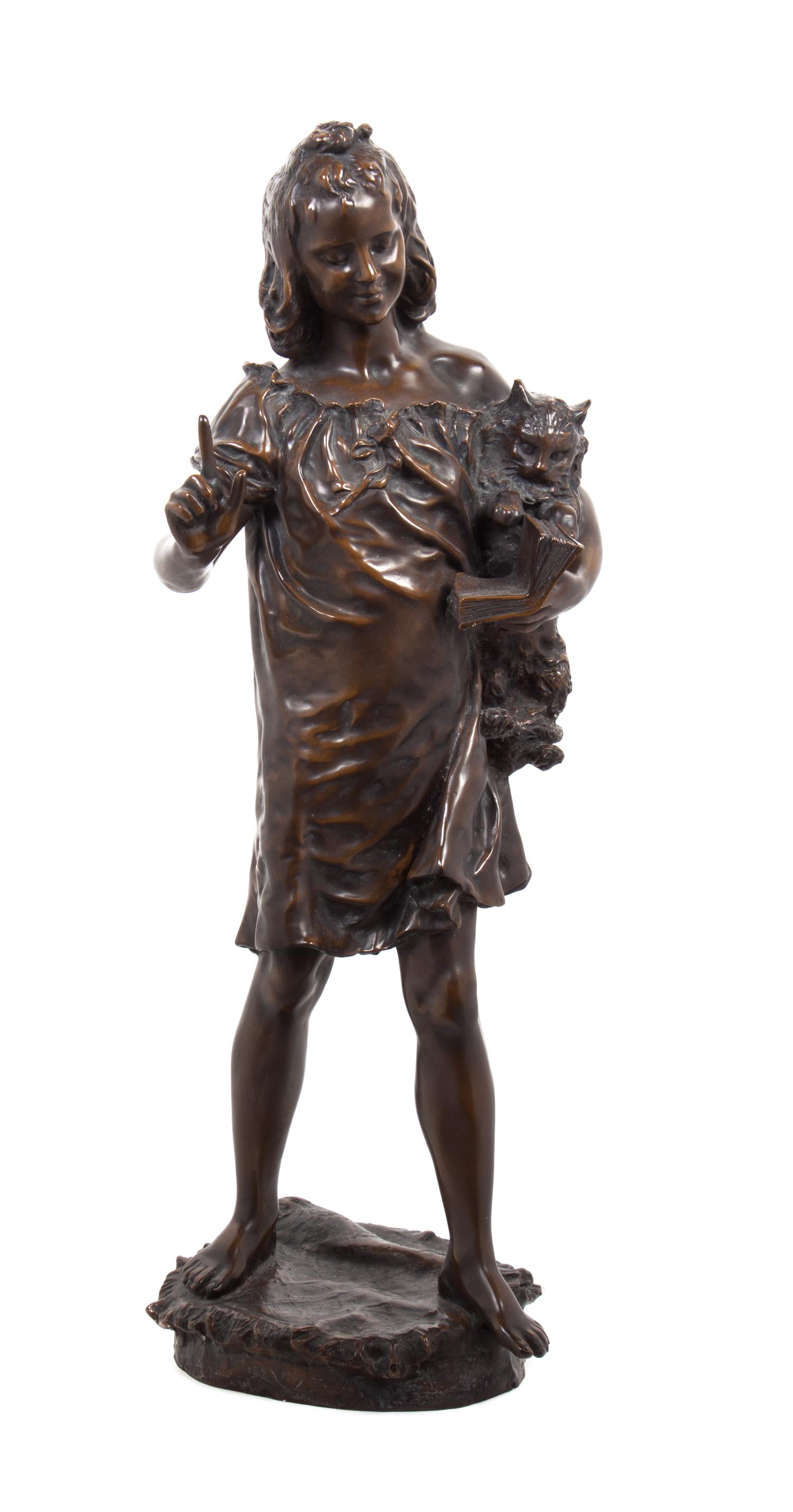 A Bronze Figural Group Height 29 1/4 inches.