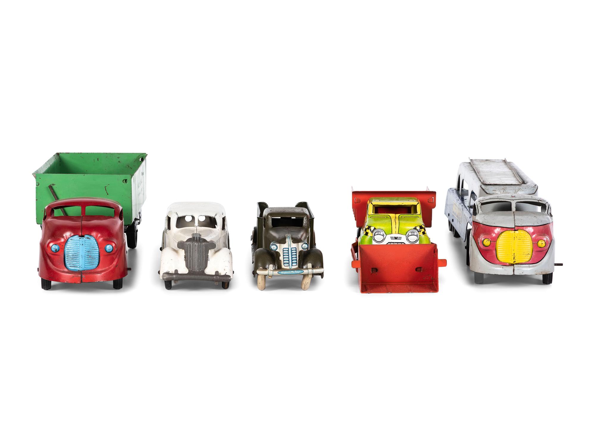 Five Wyandotte Pressed Steel Vehicles