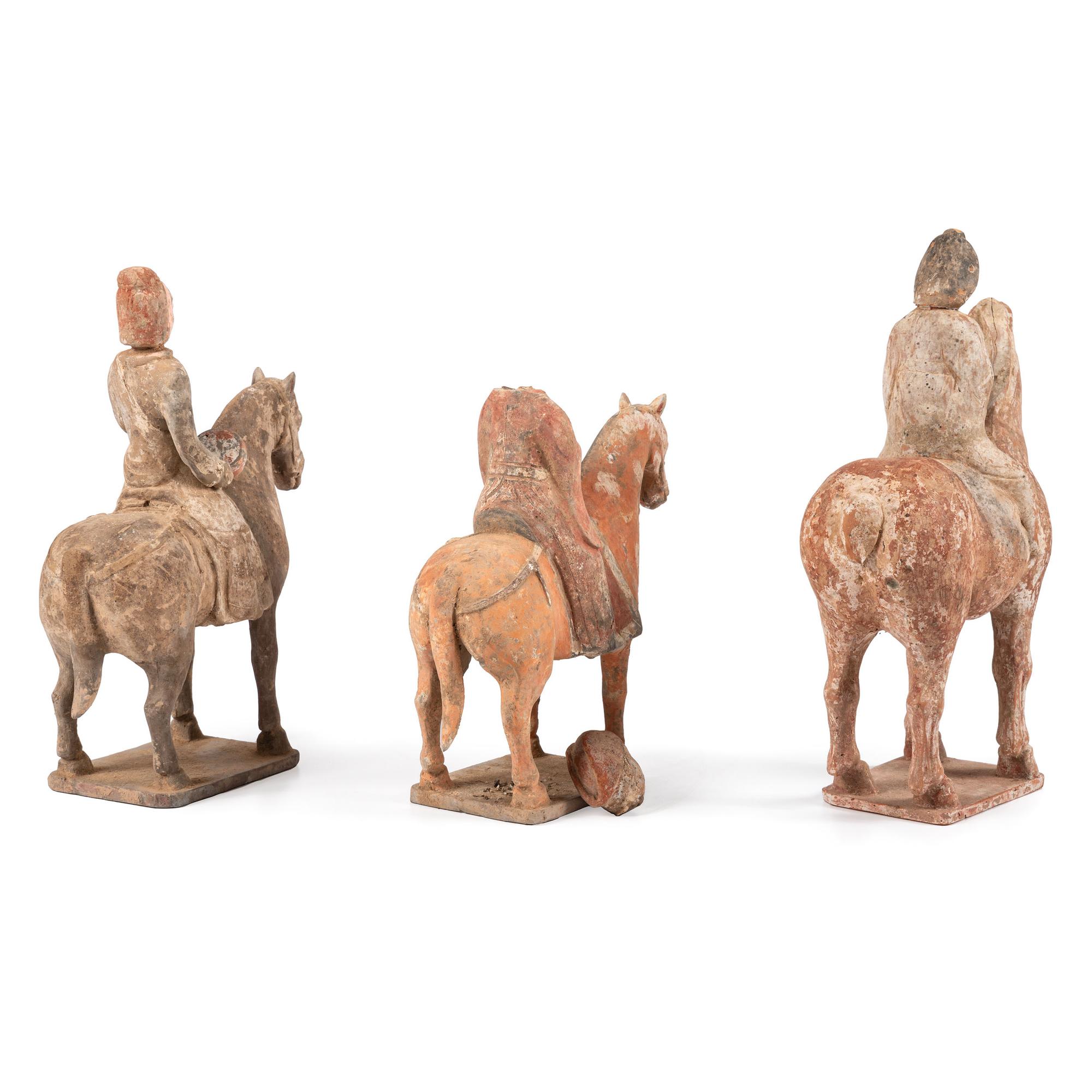 Three Chinese Equestrian Figures