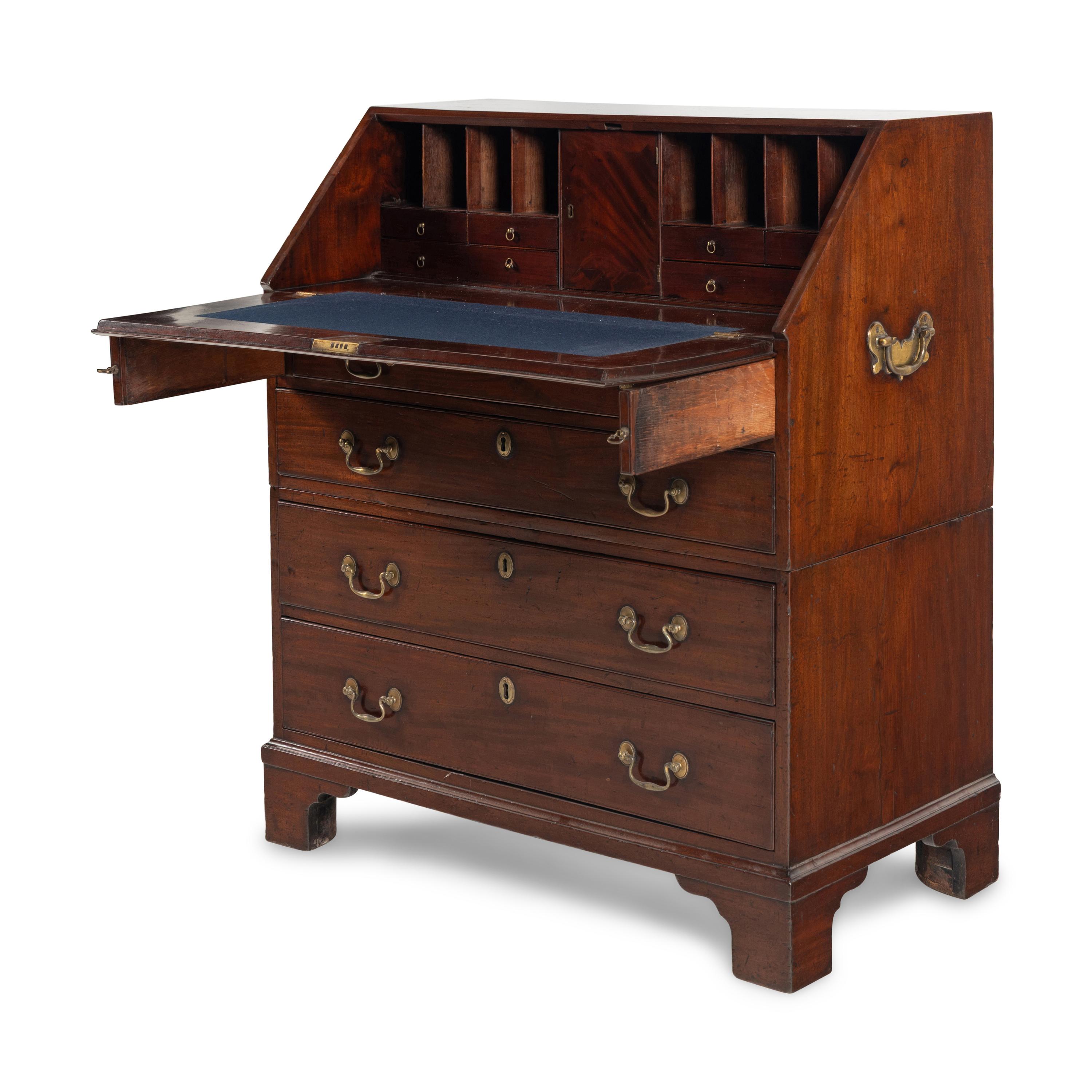 A George III Mahogany Slant-Front Bureau