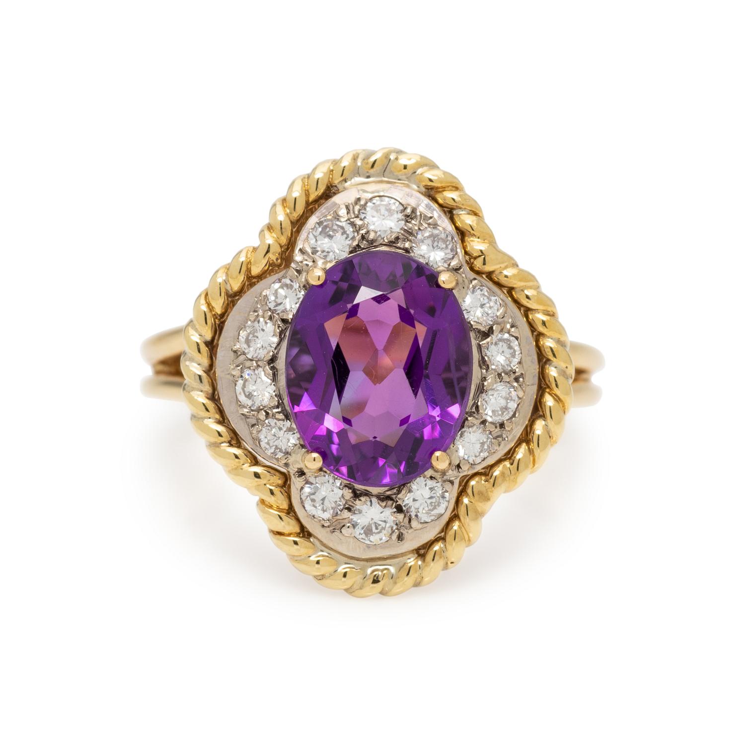 AMETHYST AND DIAMOND RING