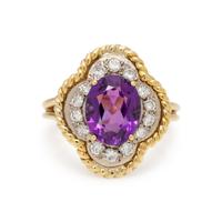 AMETHYST AND DIAMOND RING