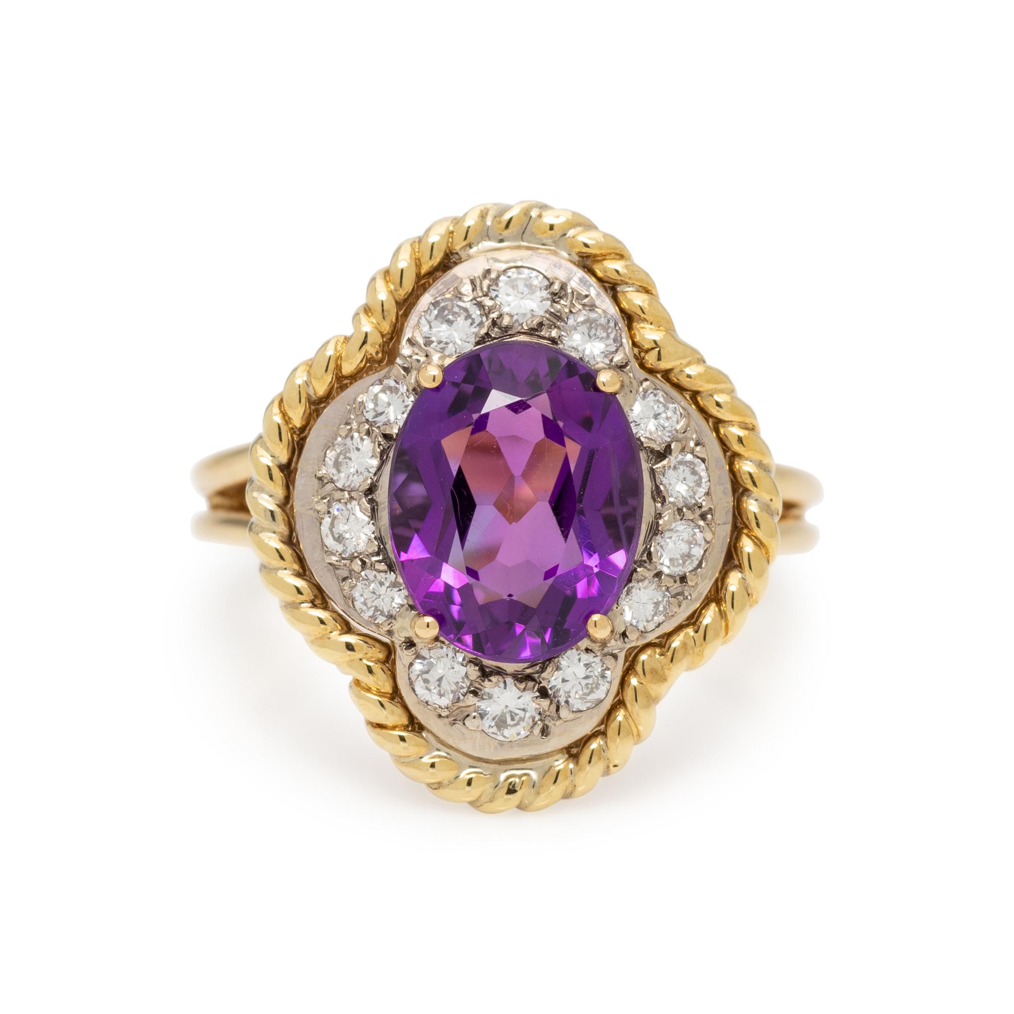 AMETHYST AND DIAMOND RING