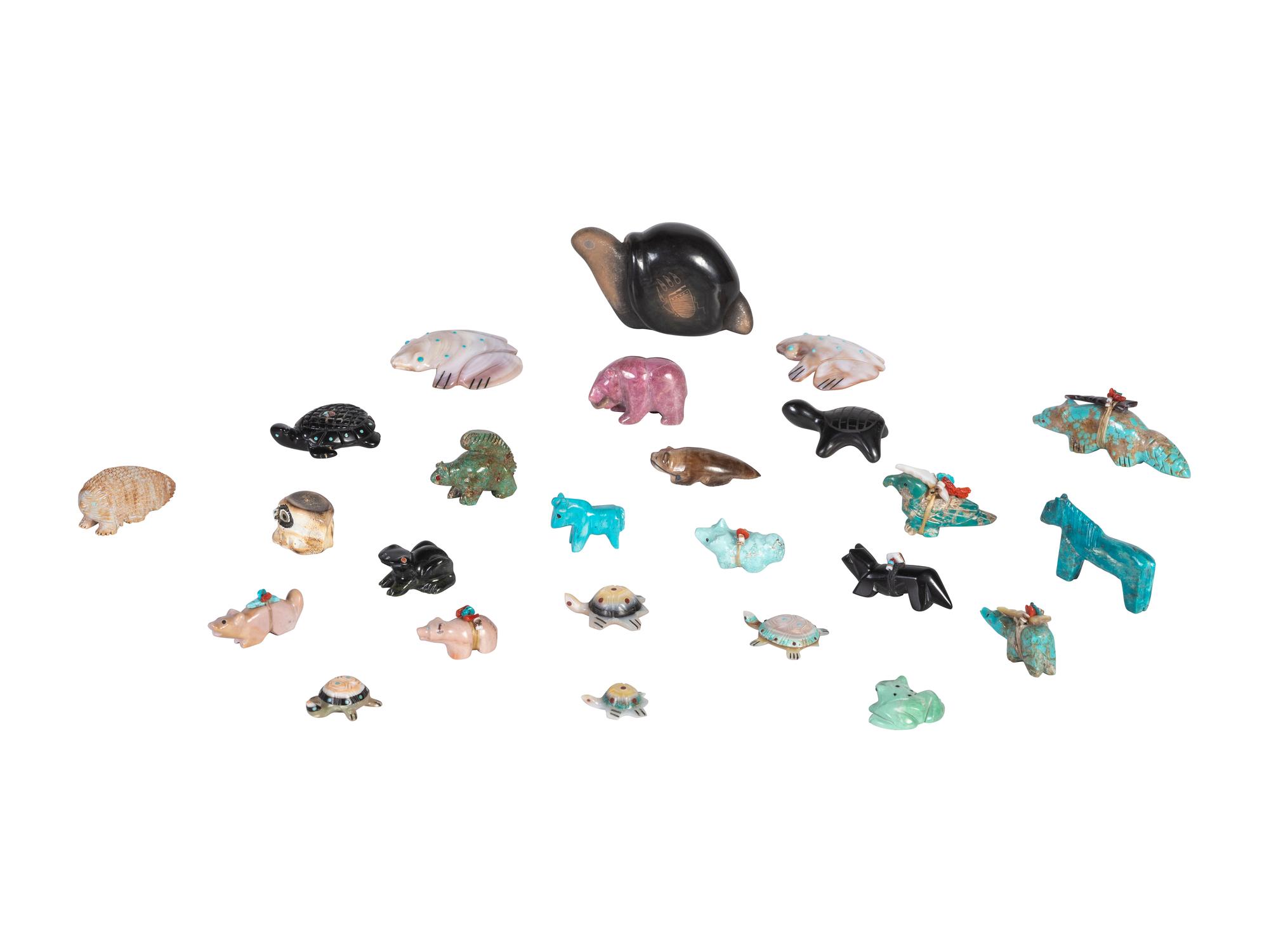 Collection of Santa Clara, San Ildefonso, and Zuni Fetishes