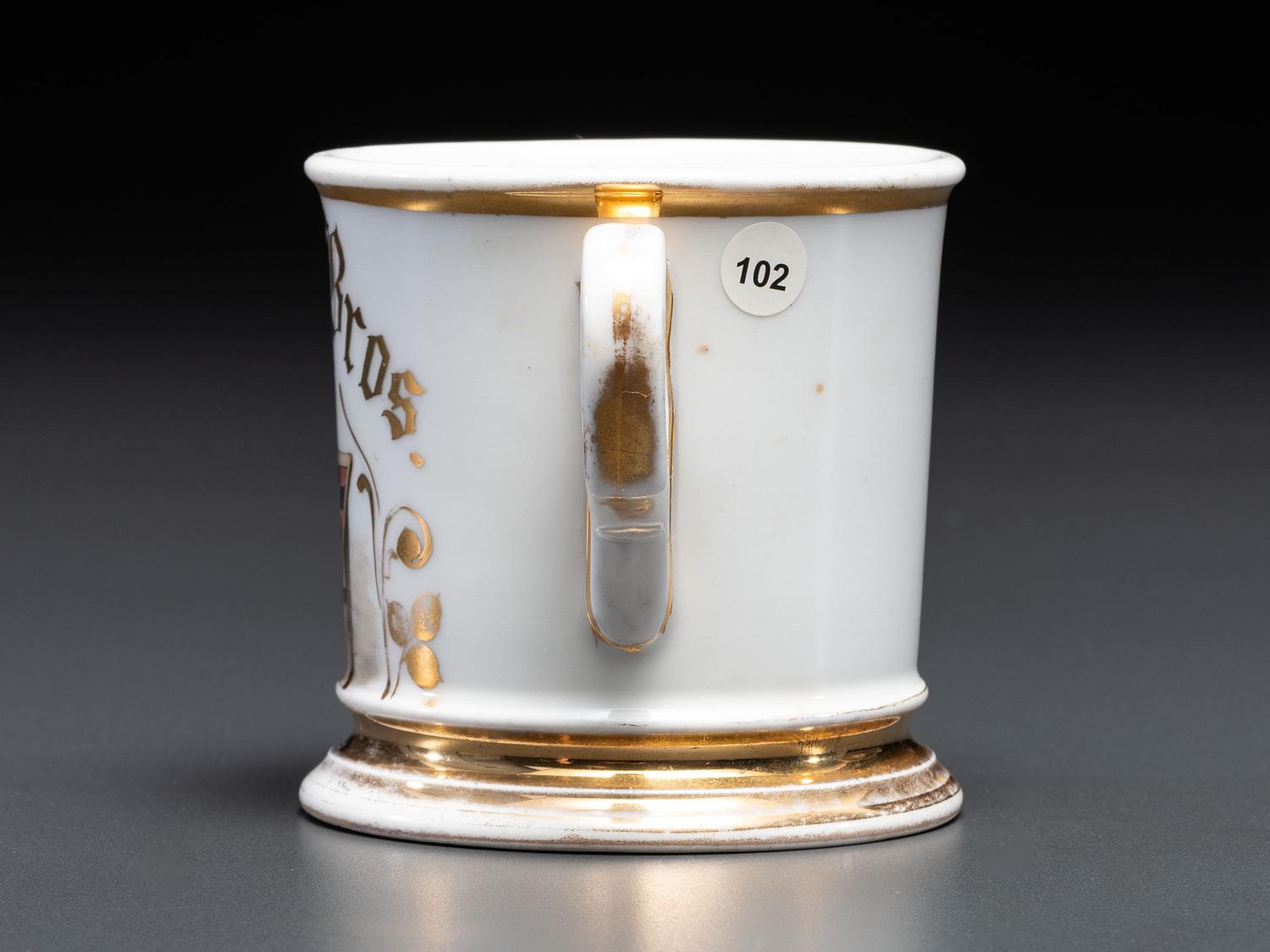 A Gambler's Porcelain Shaving Mug