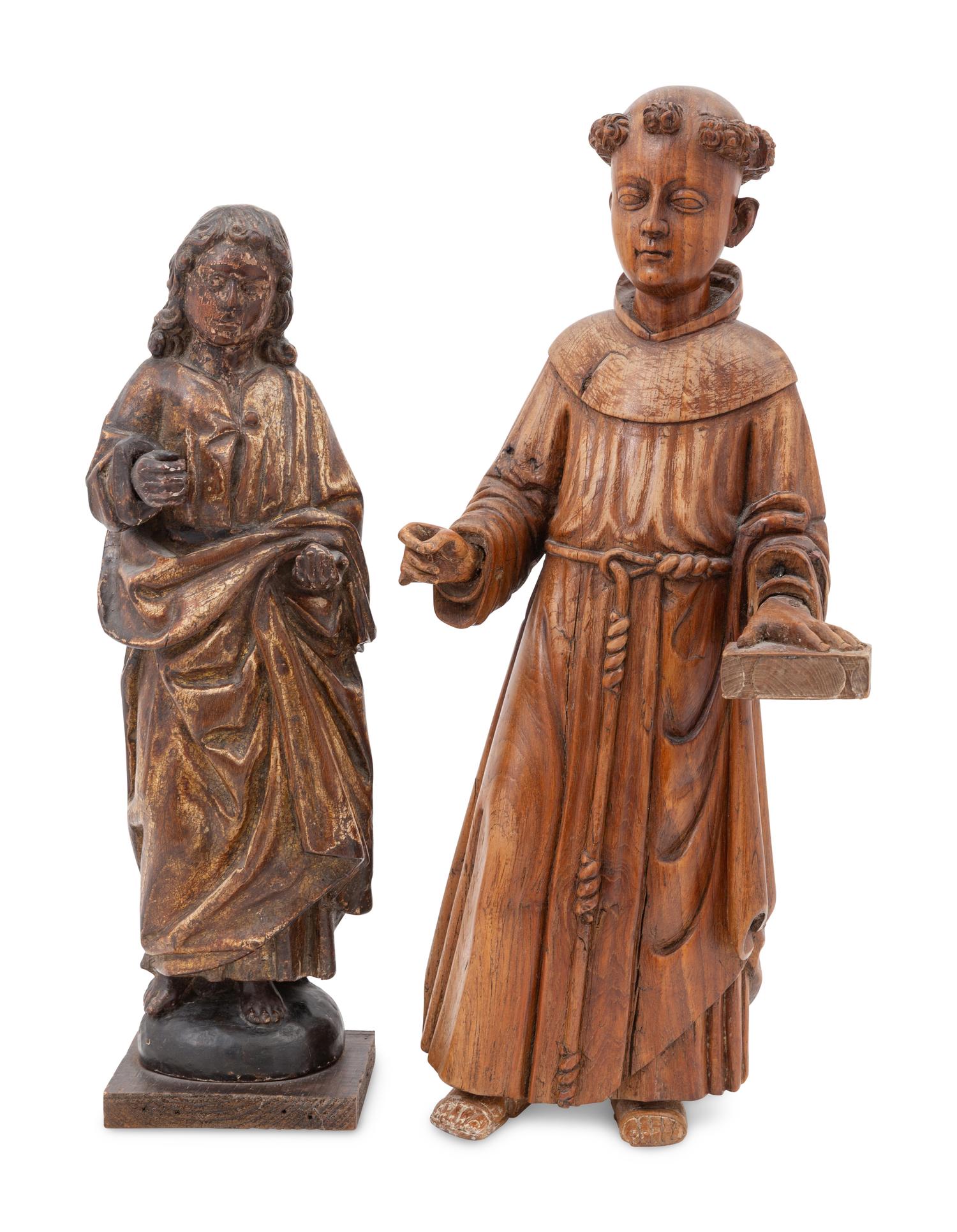 Two Continental Carved Santos Figures