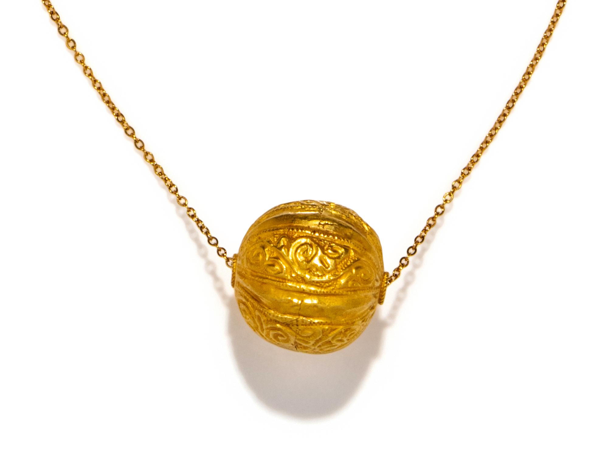 An Etruscan Gold Bead — with a modern gold chain