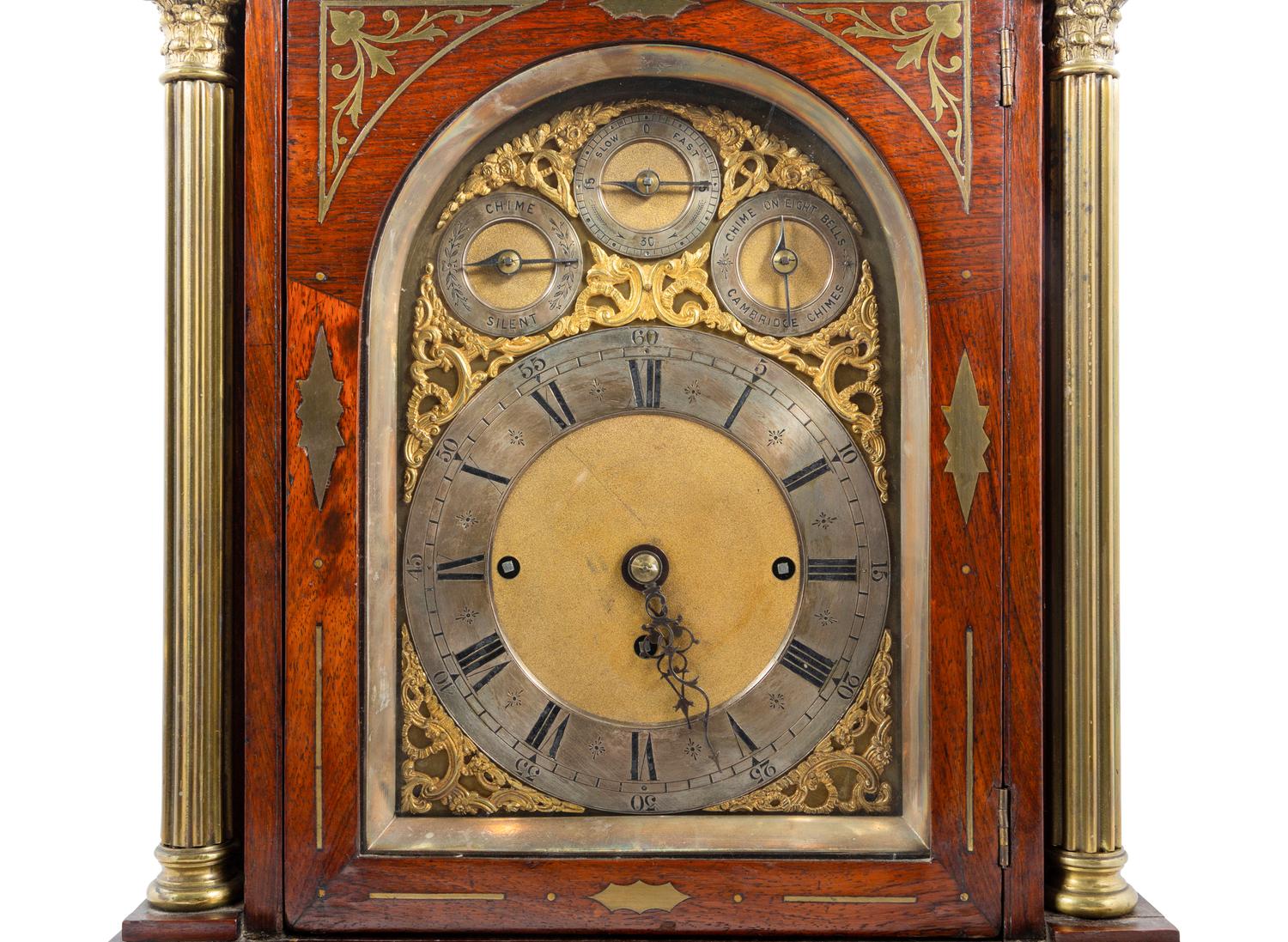 A Brass Inlaid Rosewood Bracket Clock