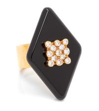 An 18 Karat Yellow Gold, Onyx and Diamond Ring, Joseph Weisager, Circa 1972, 12.00 dwts.