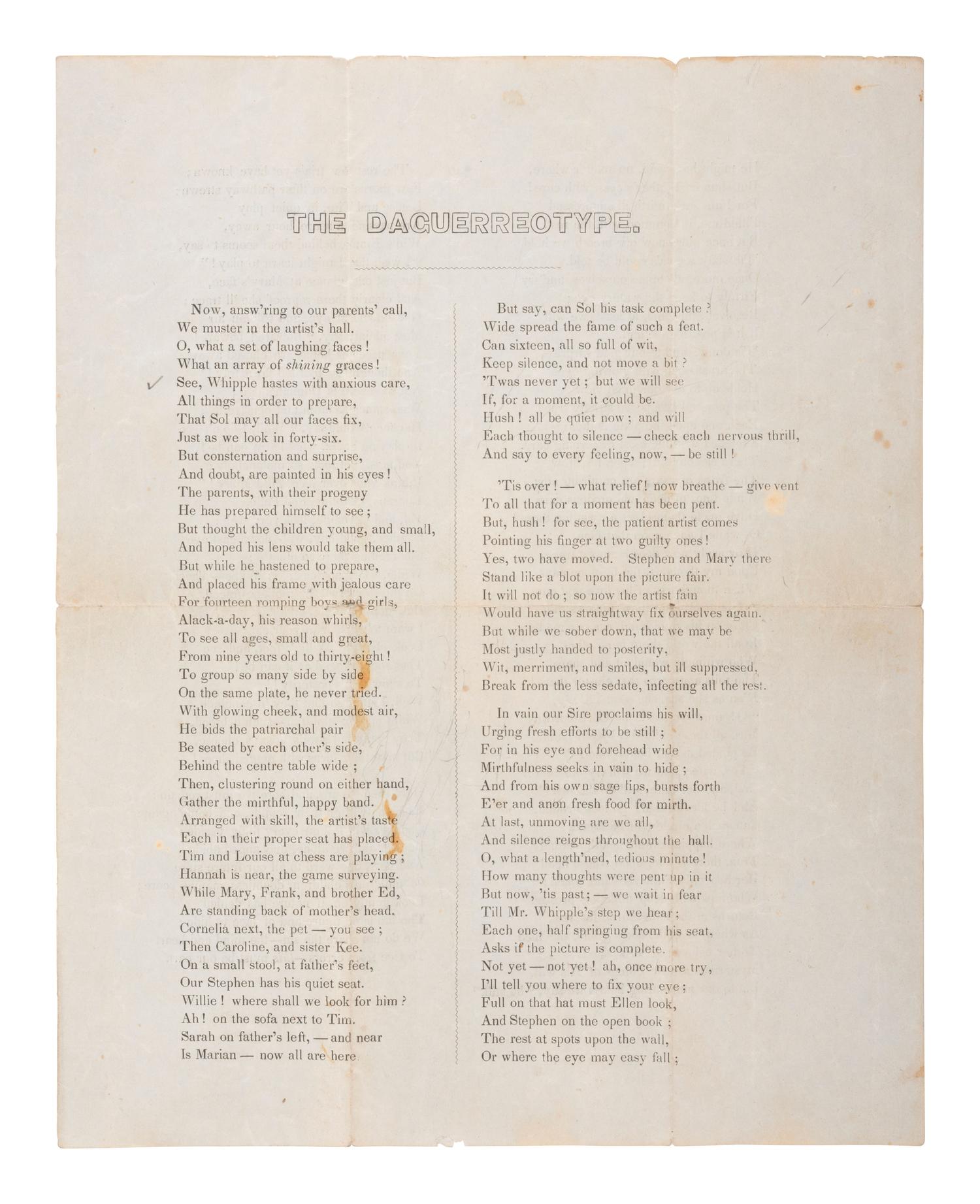 [EARLY PHOTOGRAPHY]. John Adams Whipple (1822-1891) family correspondence, photos, and ephemera.