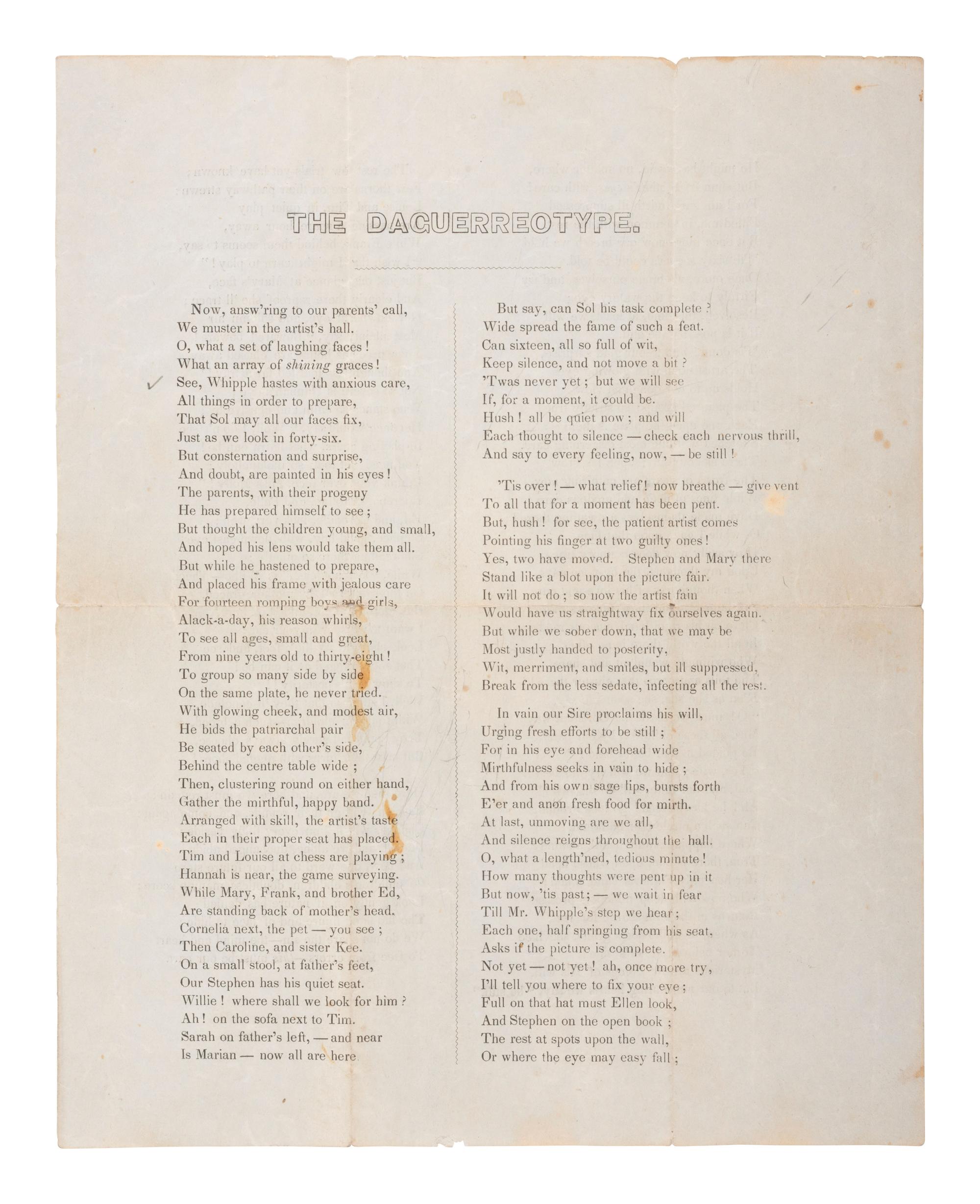 [EARLY PHOTOGRAPHY]. John Adams Whipple (1822-1891) family correspondence, photos, and ephemera.