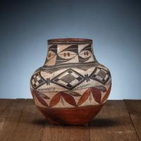 Acoma Four-Color Polychrome Pottery Jar