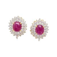 RUBY, DIAMOND, AND YELLOW GOLD EARRINGS