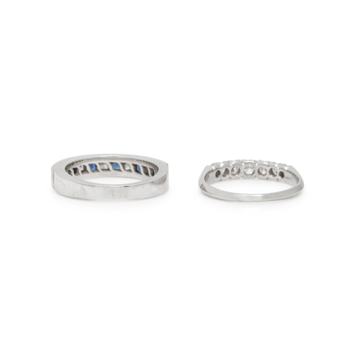 TWO PLATINUM AND DIAMOND BANDS