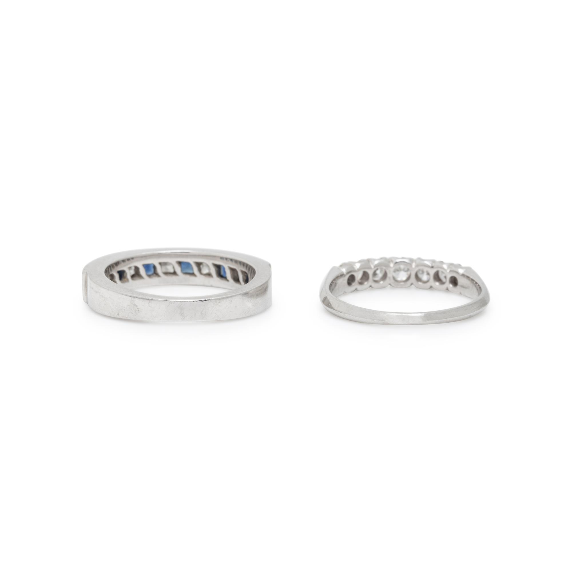 TWO PLATINUM AND DIAMOND BANDS