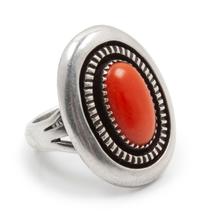 Silver and Coral Ring