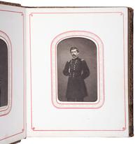 Patriotic album containing 24 engraved CDVs of Union generals. New York: Leavitt & Allen, 1862.