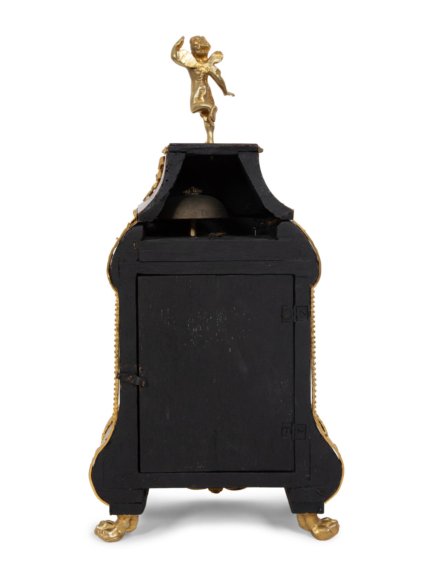 A Louis XV Gilt Bronze Mounted Walnut Bracket Clock