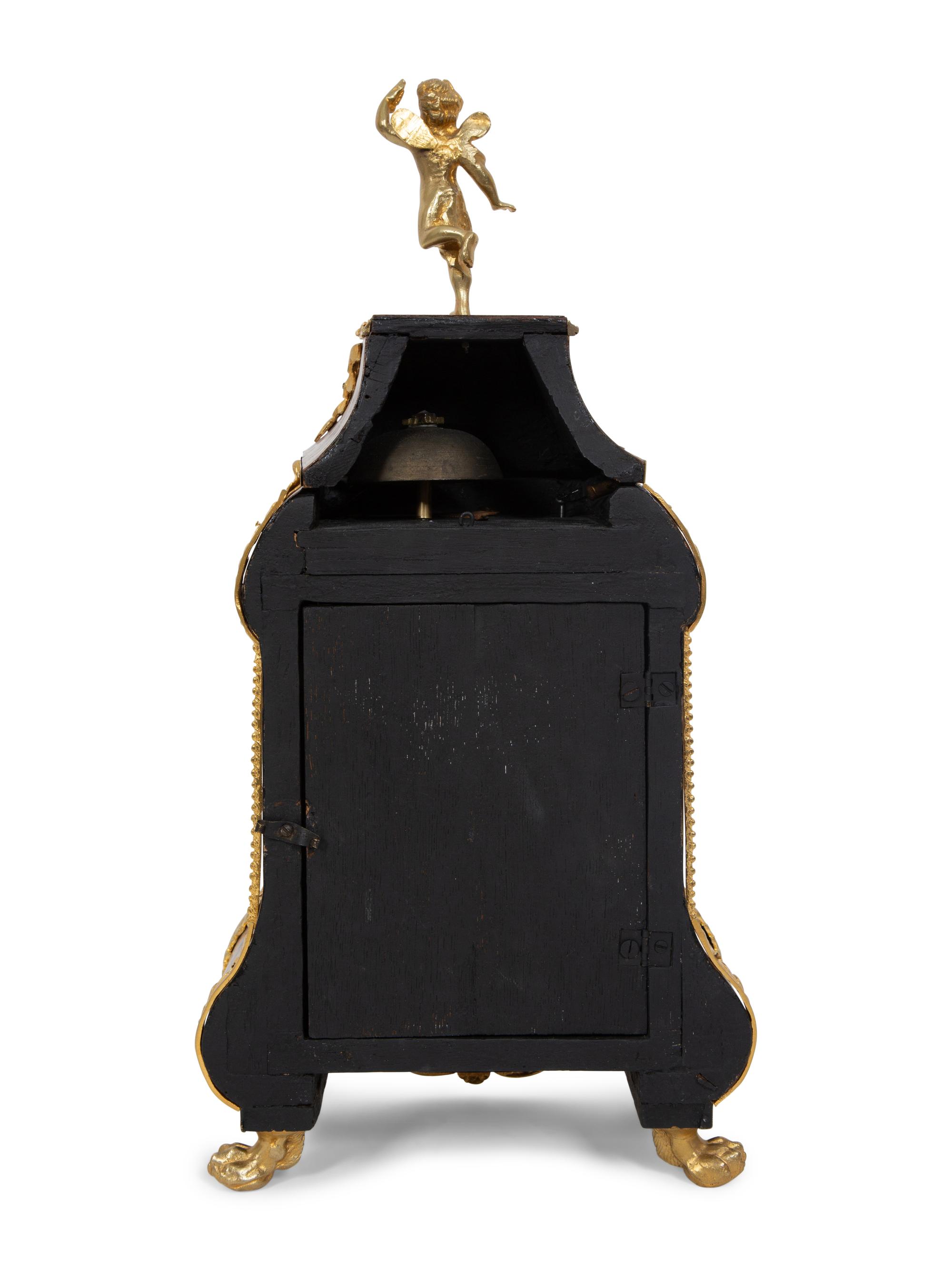 A Louis XV Gilt Bronze Mounted Walnut Bracket Clock