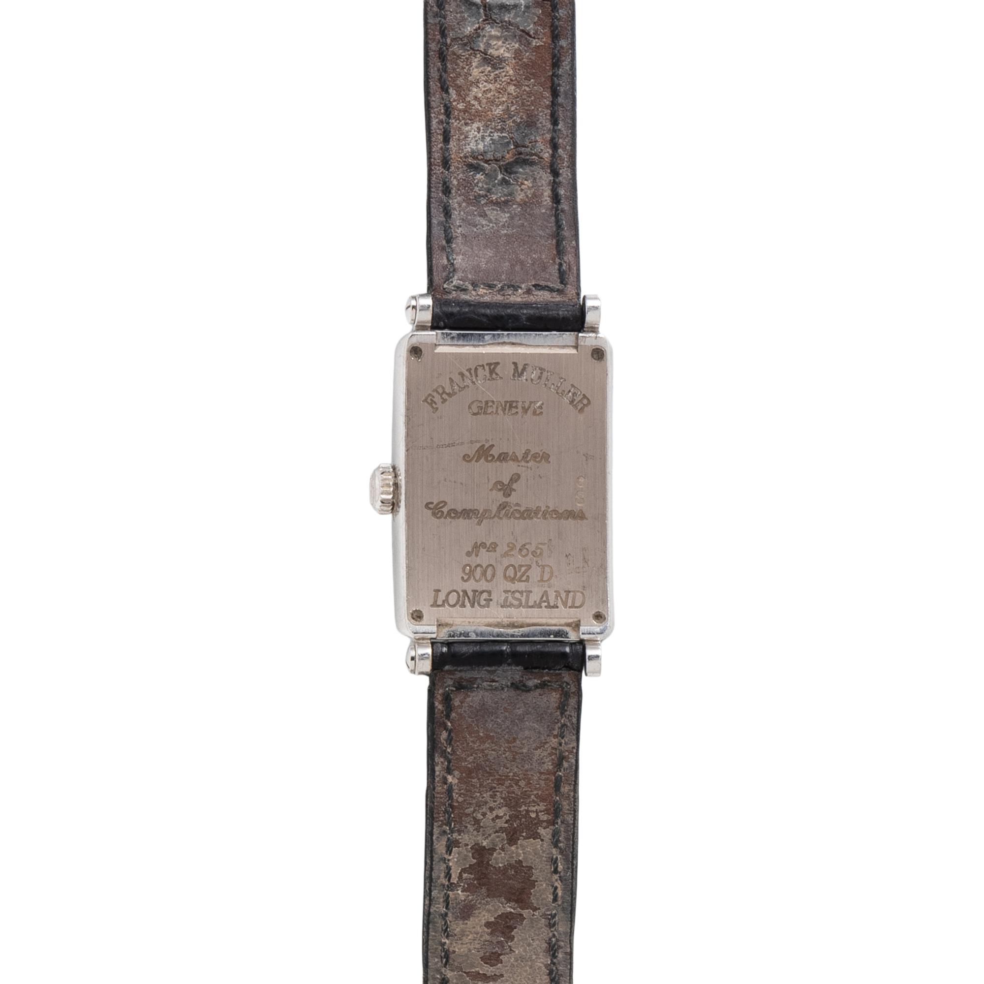 FRANCK MULLER, 18K WHITE GOLD AND DIAMOND 'LONG ISLAND' WATCH