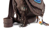 Southwestern-Style Brown Leather Satchel Backpack