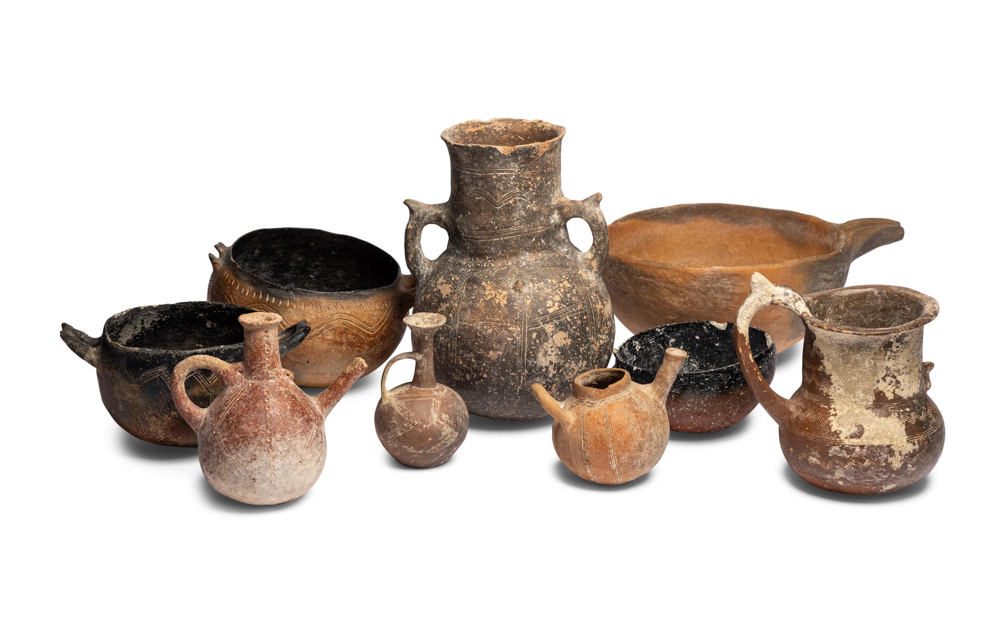 Nine Cypriot Redware Vessels