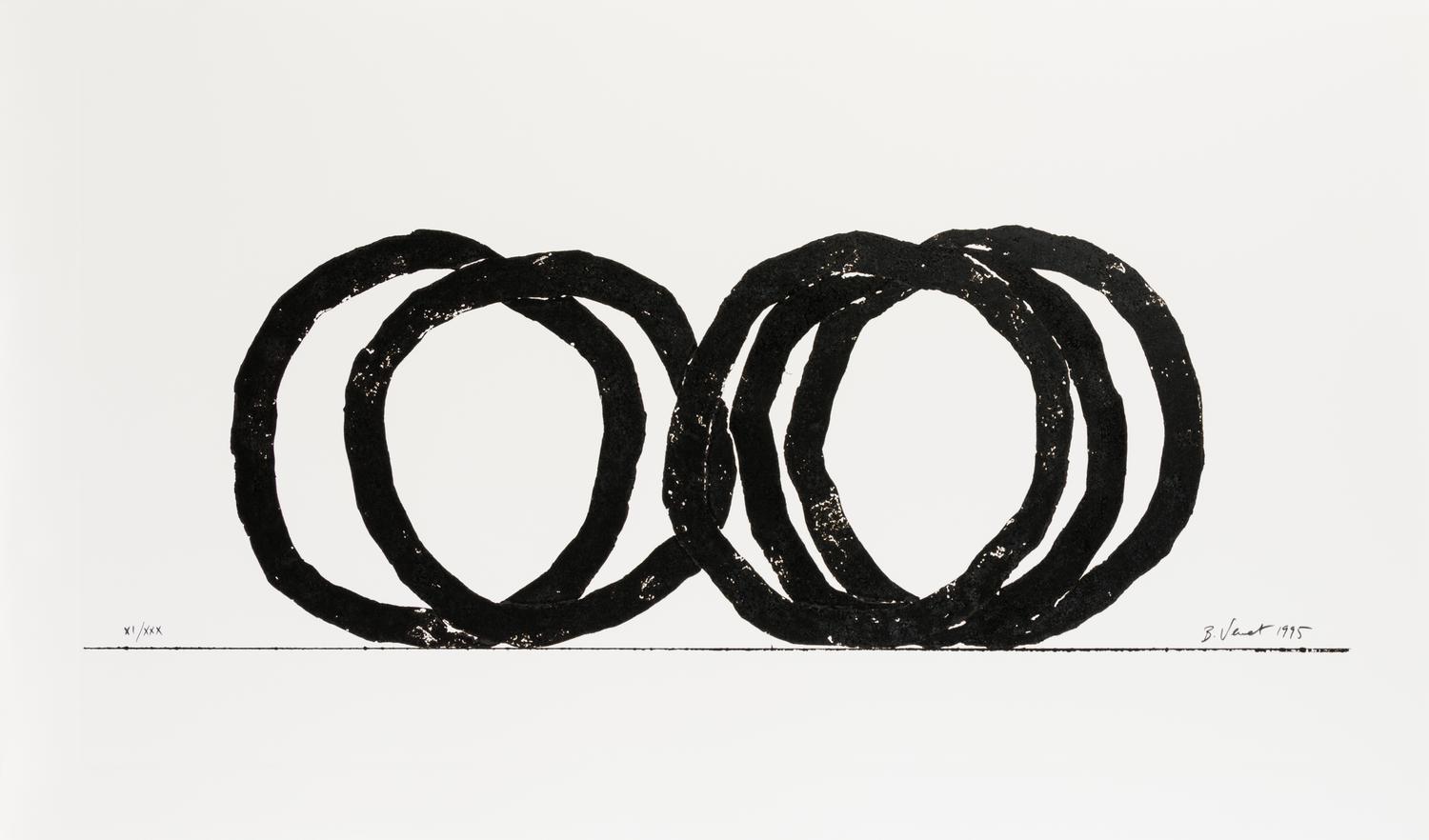 Bernar Venet, (French, b. 1941), Five Intederminate Lines, 1995