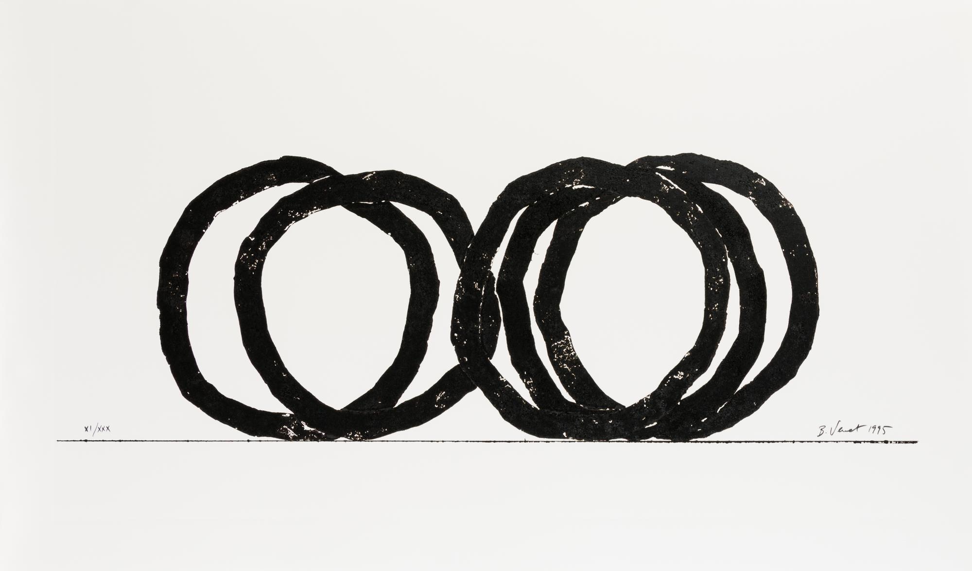 Bernar Venet, (French, b. 1941), Five Intederminate Lines, 1995
