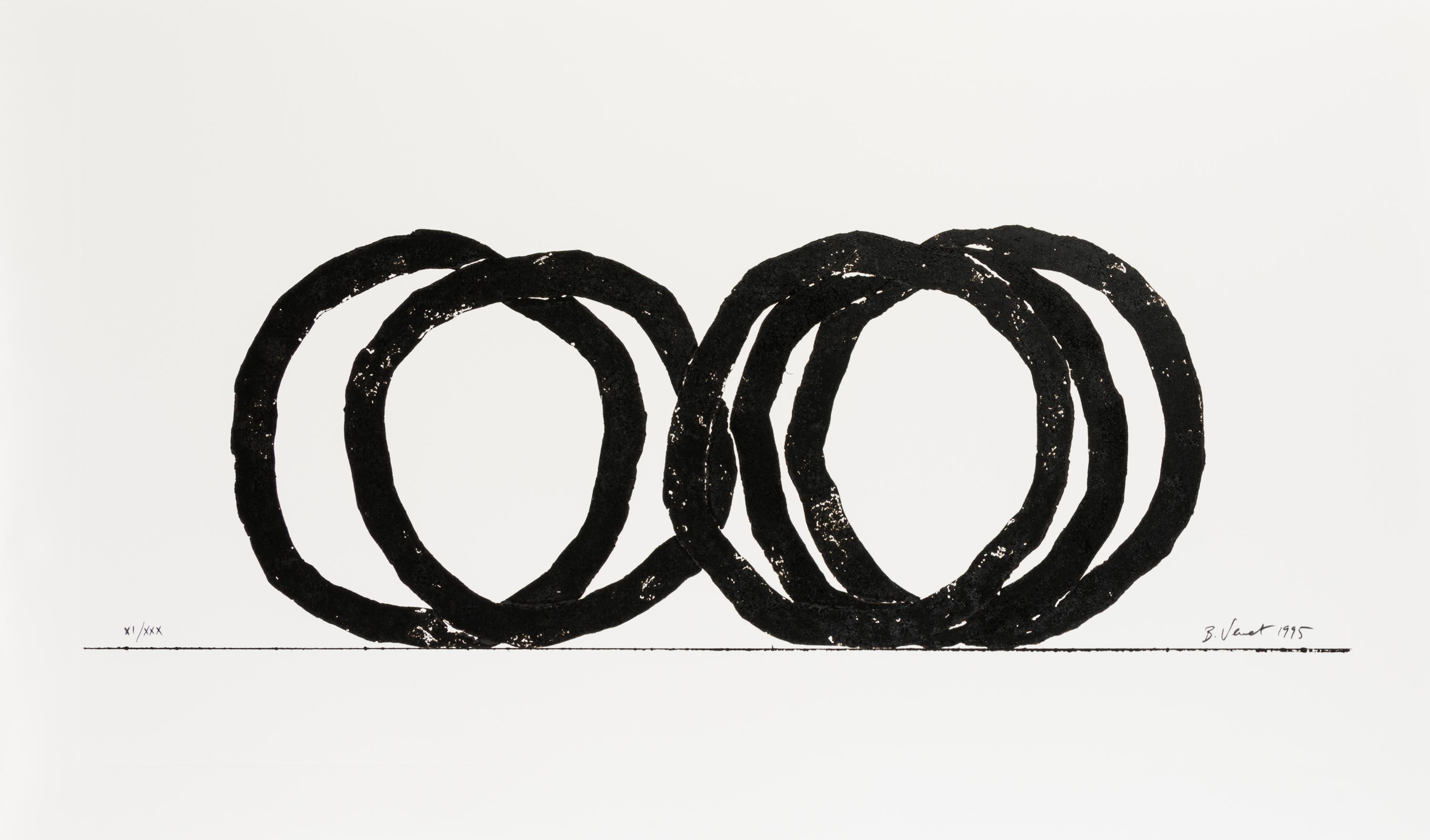 Bernar Venet, (French, b. 1941), Five Intederminate Lines, 1995