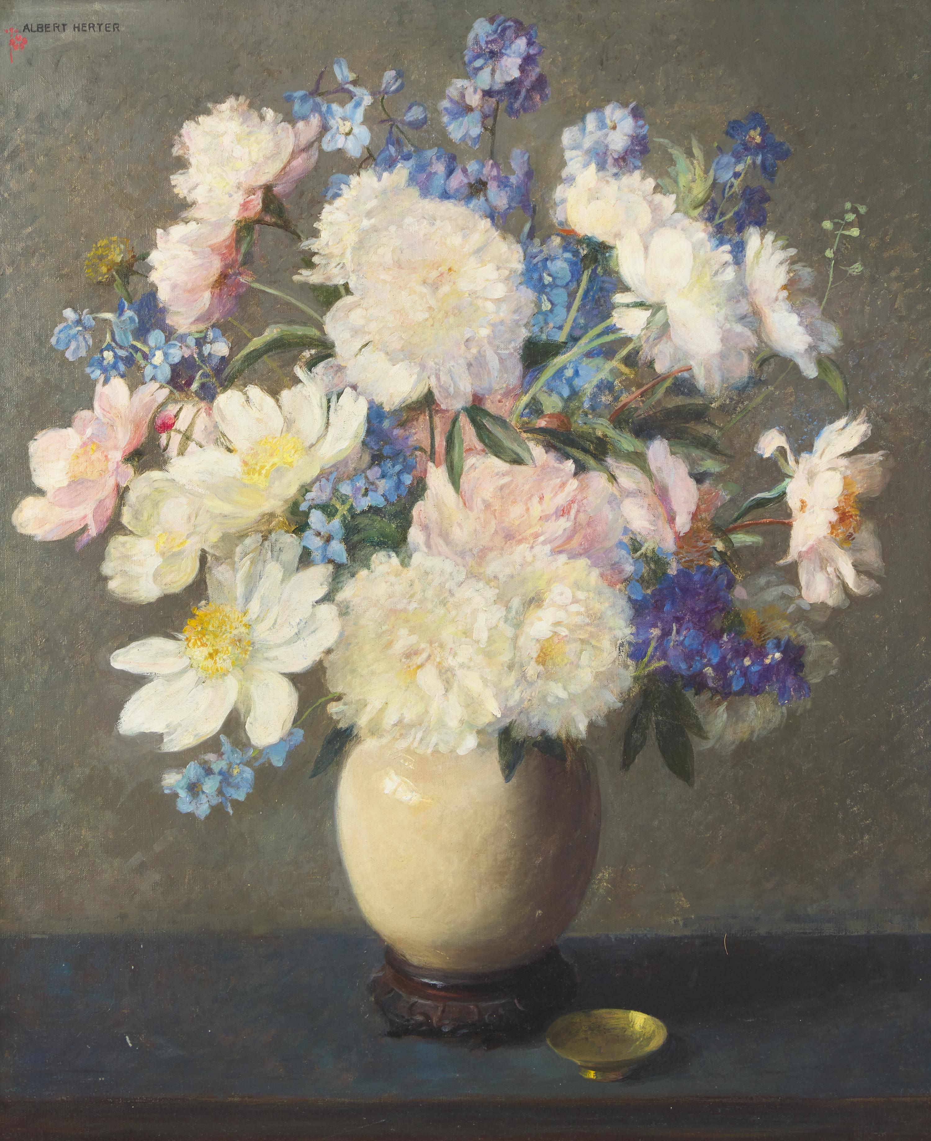 Flowers in a White Ginger Jar