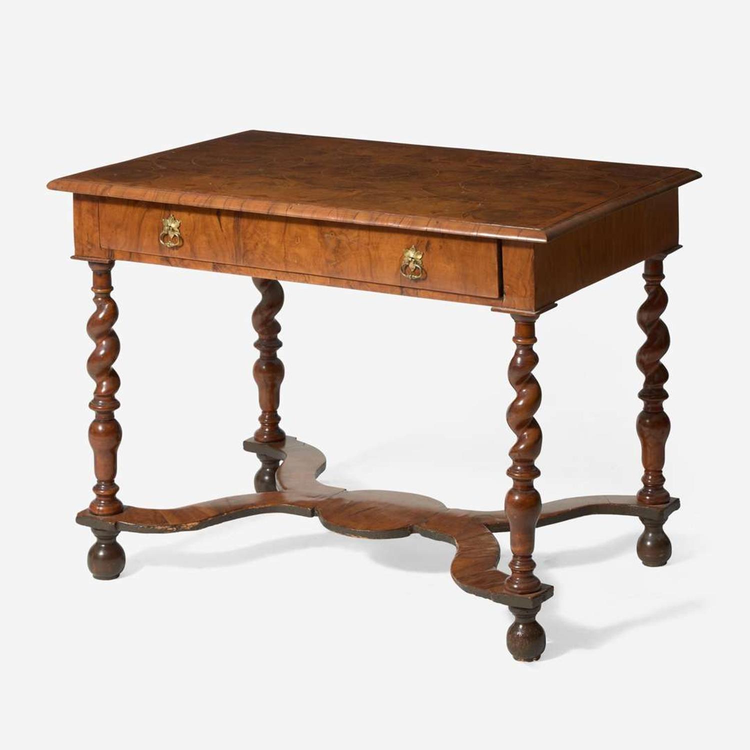 A William & Mary oyster-veneered walnut side table circa 1700