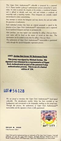 A Michael Jordan Signed Autograph Limited Edition 1999 Chicago Bulls Retirement Jersey (Upper Deck Authenticated)