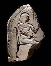 An Egyptian Painted Limestone Stele of Simut, Second Prophet of Amun