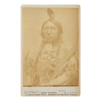 [Late Indian Wars]. A pair of cabinet cards of Little Bighorn participants, including Goose and Spotted Eagle.